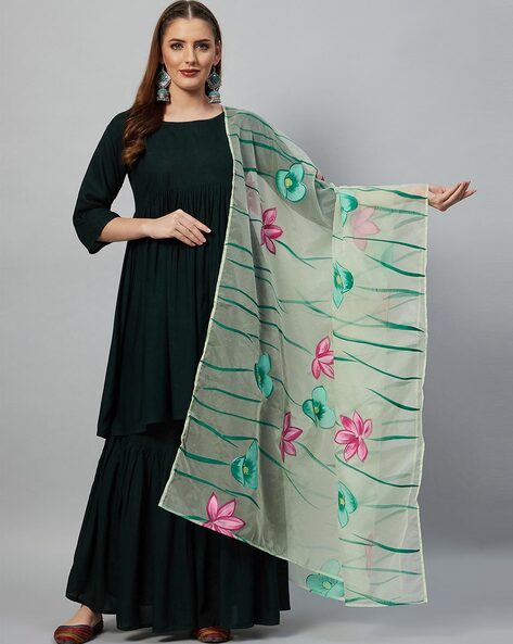 Floral Organza Dupatta Price in India