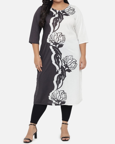 Black and shop white kurtis online