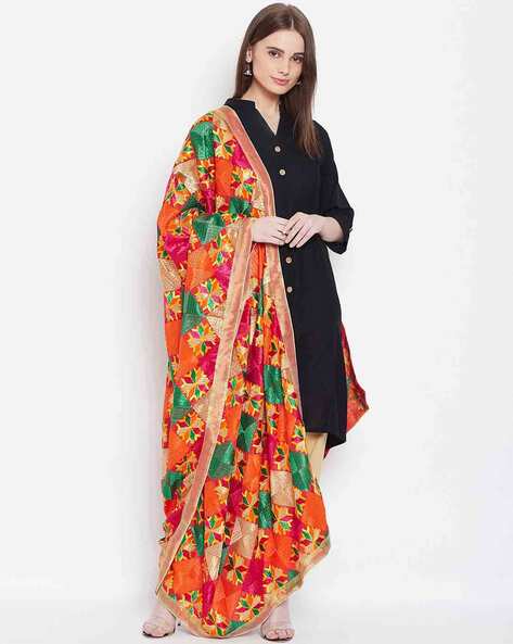 Phulkari Embroidered Dupatta Price in India