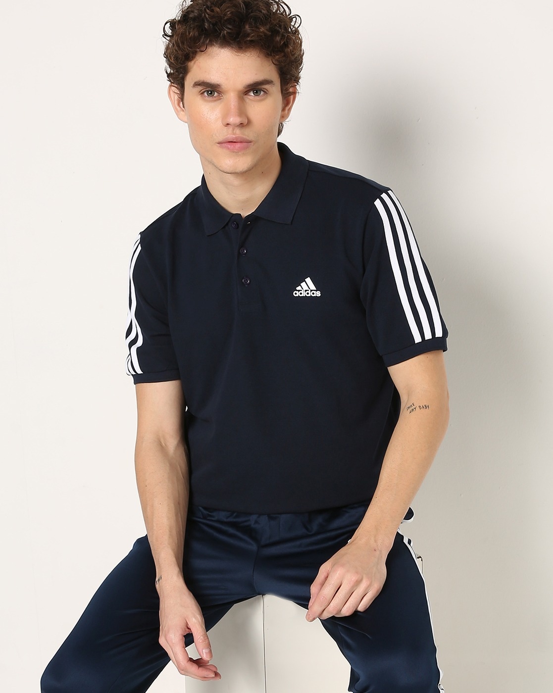 Adidas Men's Polo Shirt - Navy - L