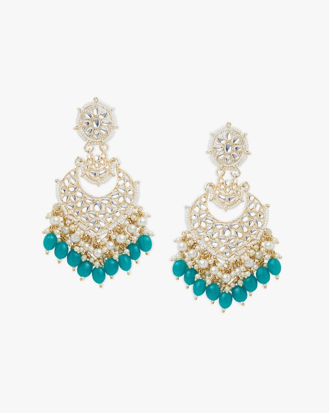 Buy Zaveri Pearls Gold Plated Embellished Jhumka Earrings - Earrings for  Women 1501436 | Myntra