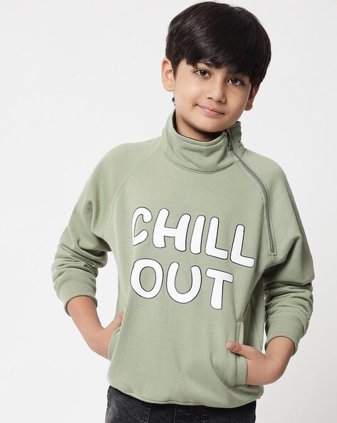 Boys Typographic Print Cotton Sweatshirt