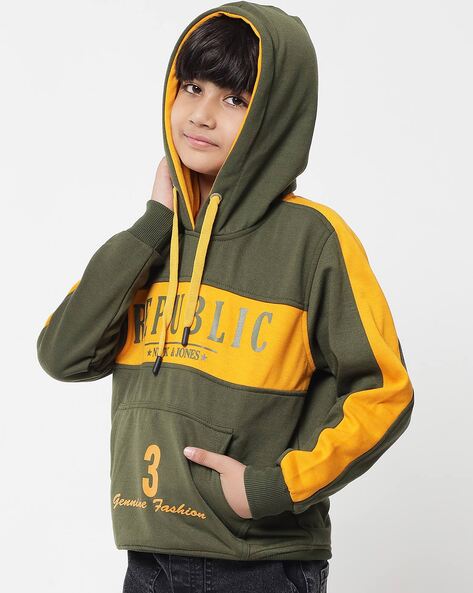 Green and shop yellow hoodie