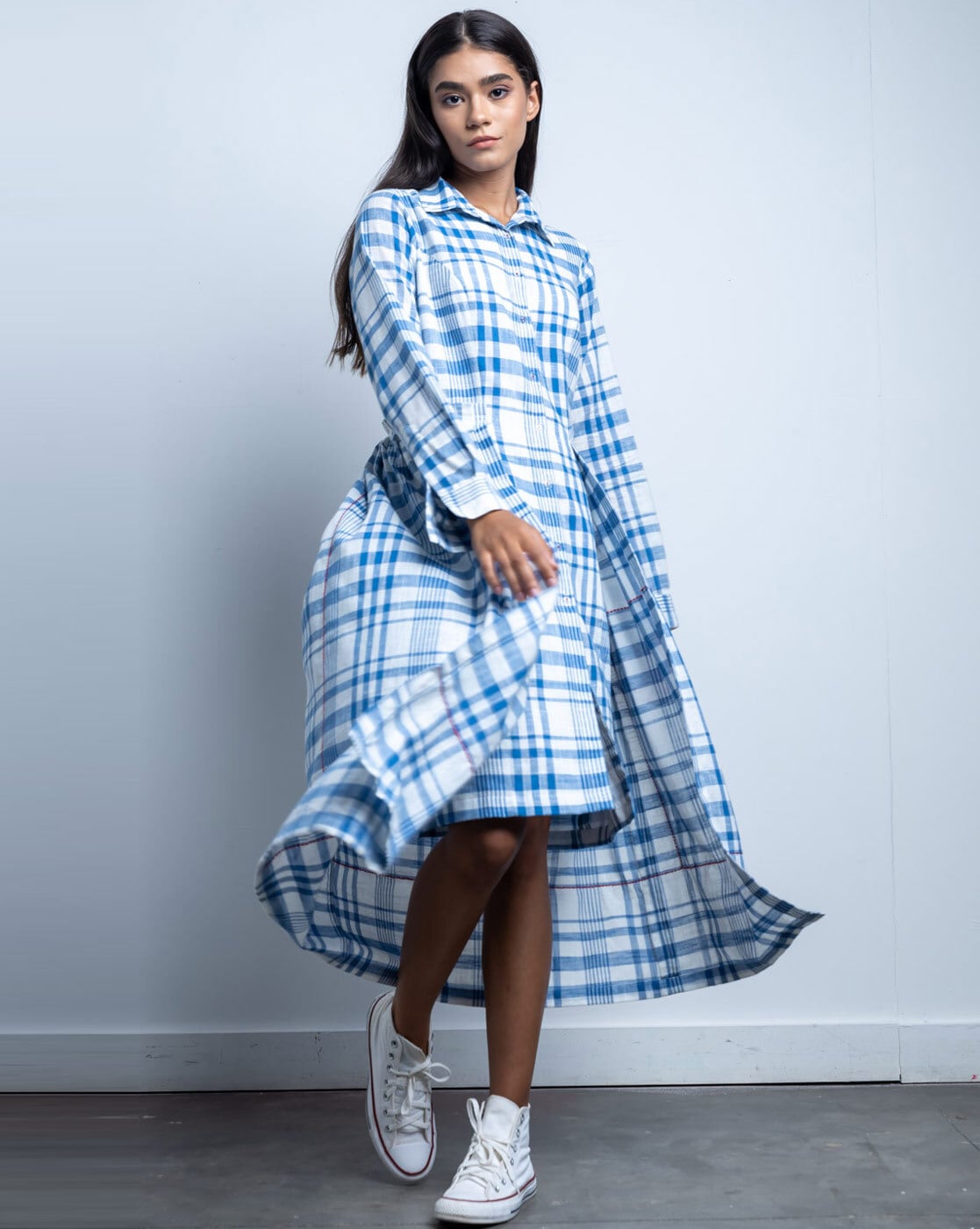 Tokyo Talkies Women Blue Checked Fit and Flare Dress Price in India Full  Specifications  Offers  DTashioncom