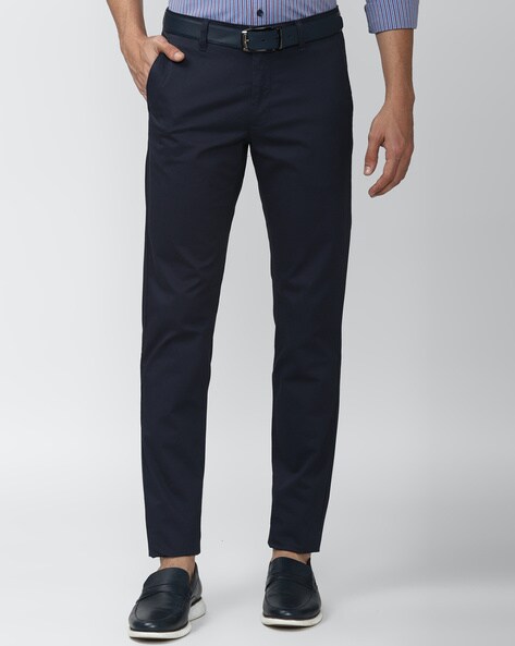 Buy Van Heusen Men Grey Slim Fit Checked Formal Trousers - Trousers for Men  9536691 | Myntra