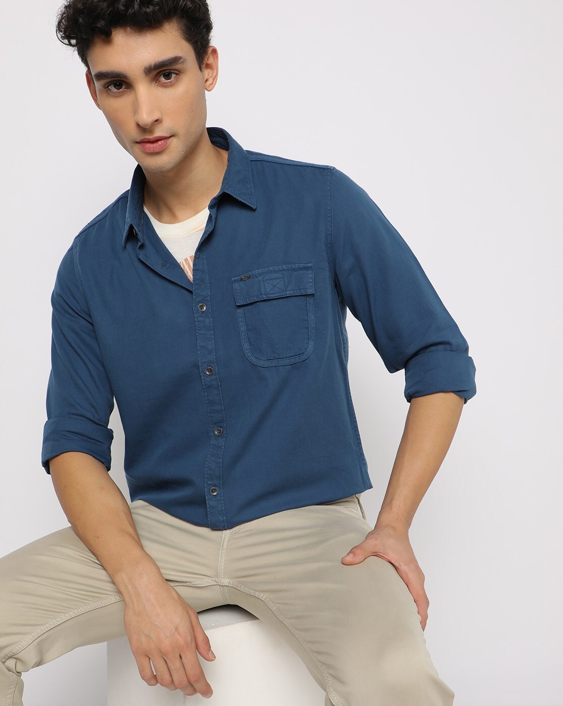 Buy Navy Blue Shirts for Men by LEE COOPER Online