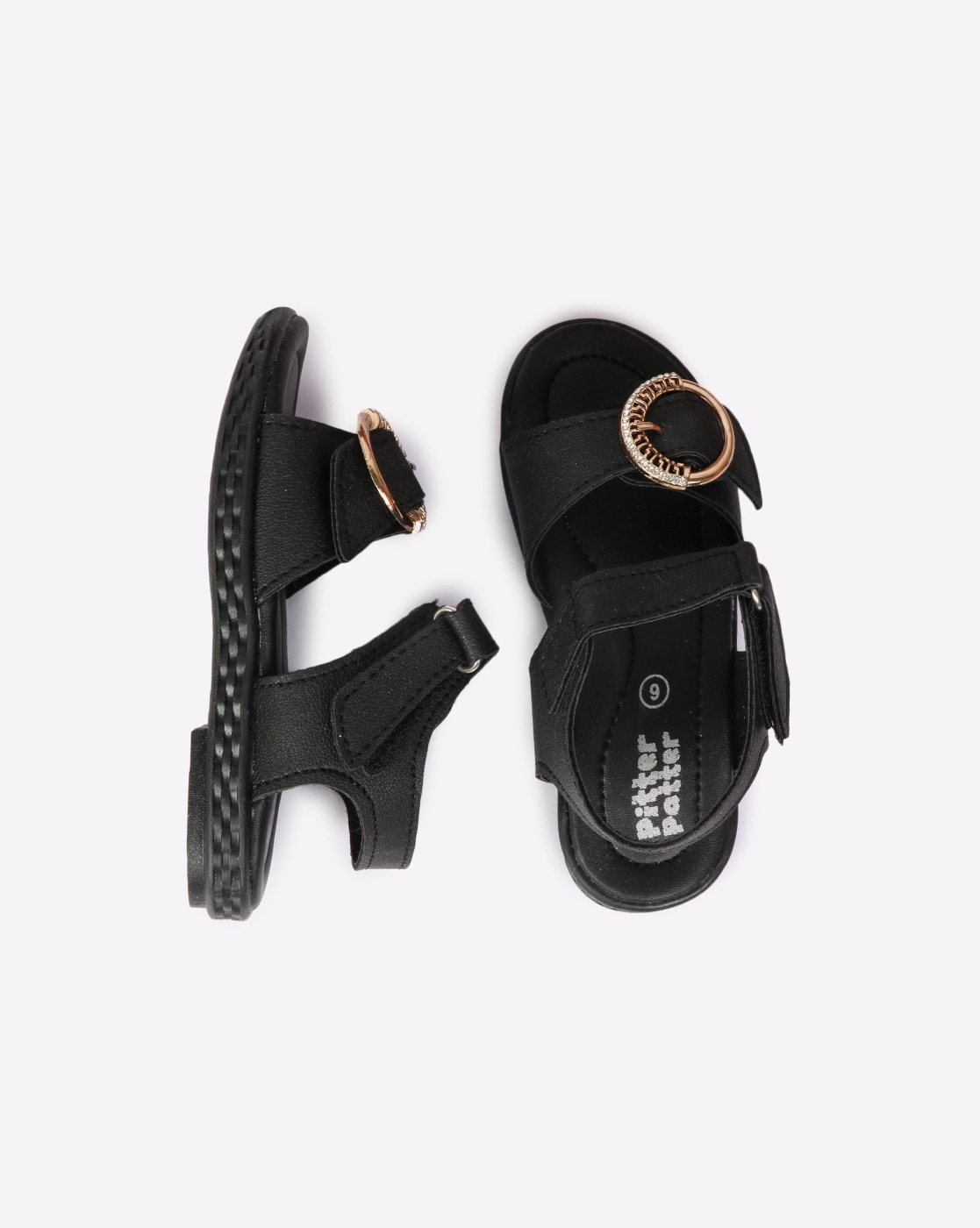 fcity.in - Kids Velcro Black Color Casual Sandals For / Trendy Kids Kids