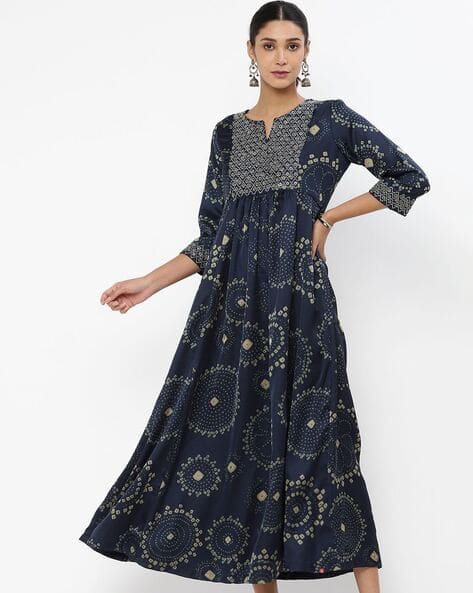 Biba Bandhani Print A-line Dress