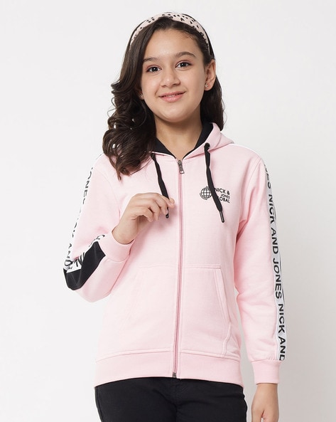 Girls Zip-Up Drawstring Hooded Jacket with Pockets – ivybean.shop