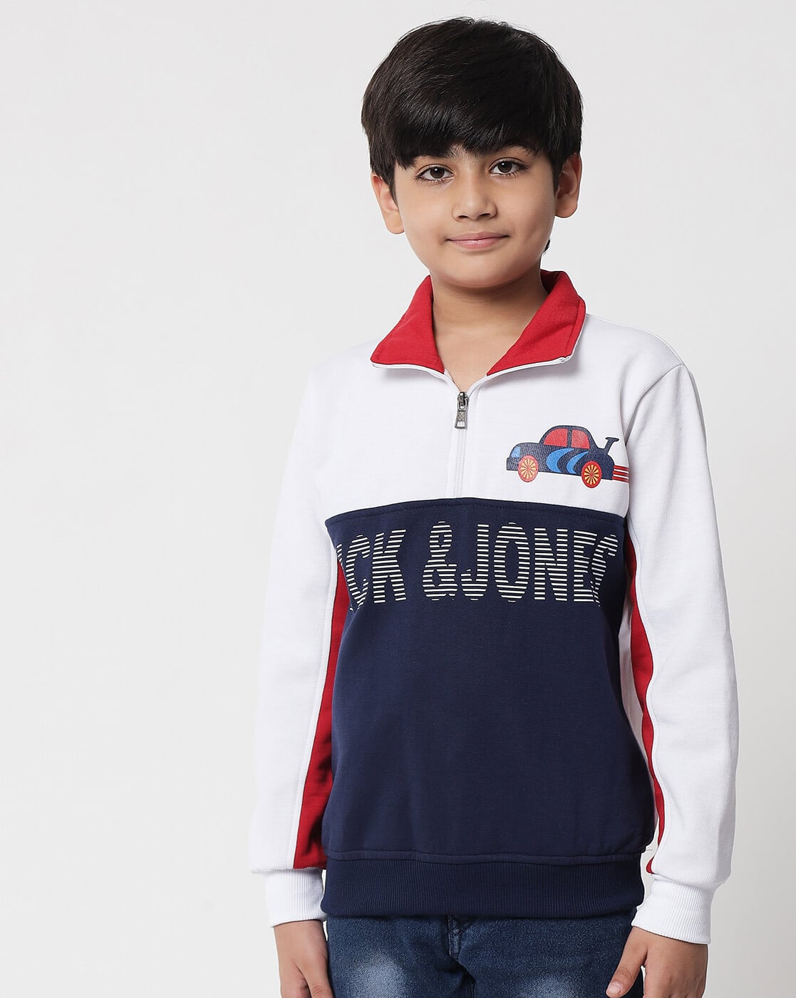 Buy Navy Blue & White Sweatshirts & Hoodie for Boys by NICK