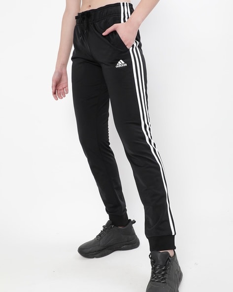 Women Slim Fit Track Pants with Contrast Stripes