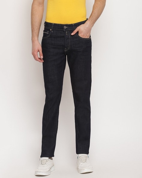 Buy Re-HasH Men Dark-Wash Clean Denim jeans Online - 716894 | The Collective