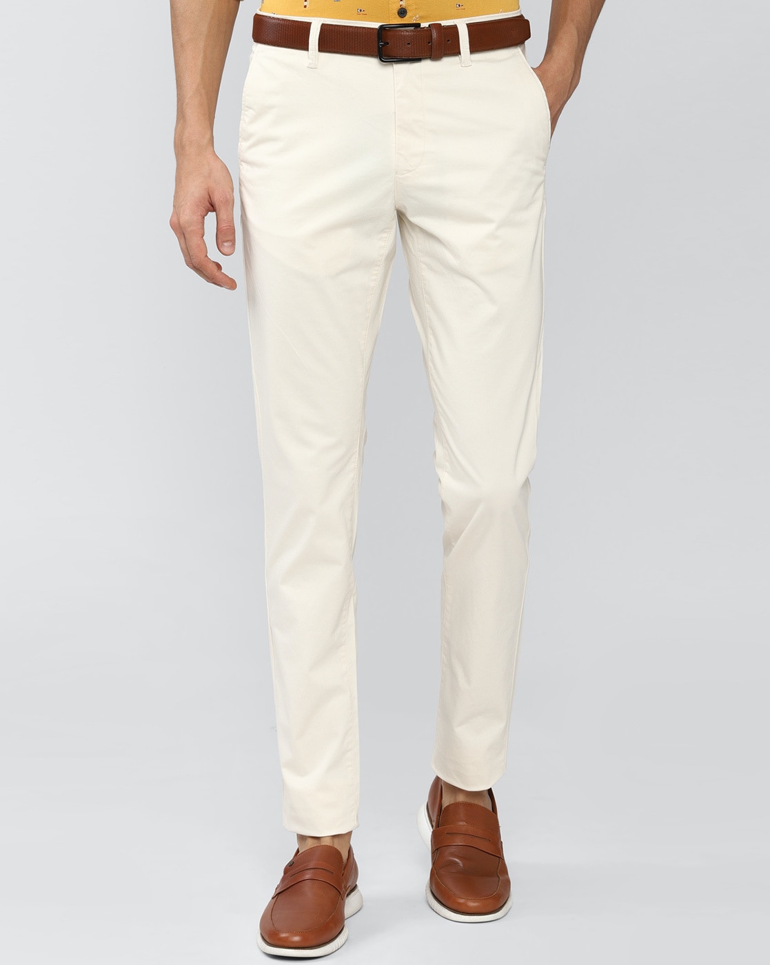 COMBRAIDED Slim Fit Men Cream Trousers  Buy COMBRAIDED Slim Fit Men Cream  Trousers Online at Best Prices in India  Flipkartcom