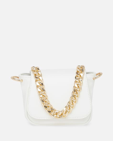 Solid Sling Bag with Chain Strap