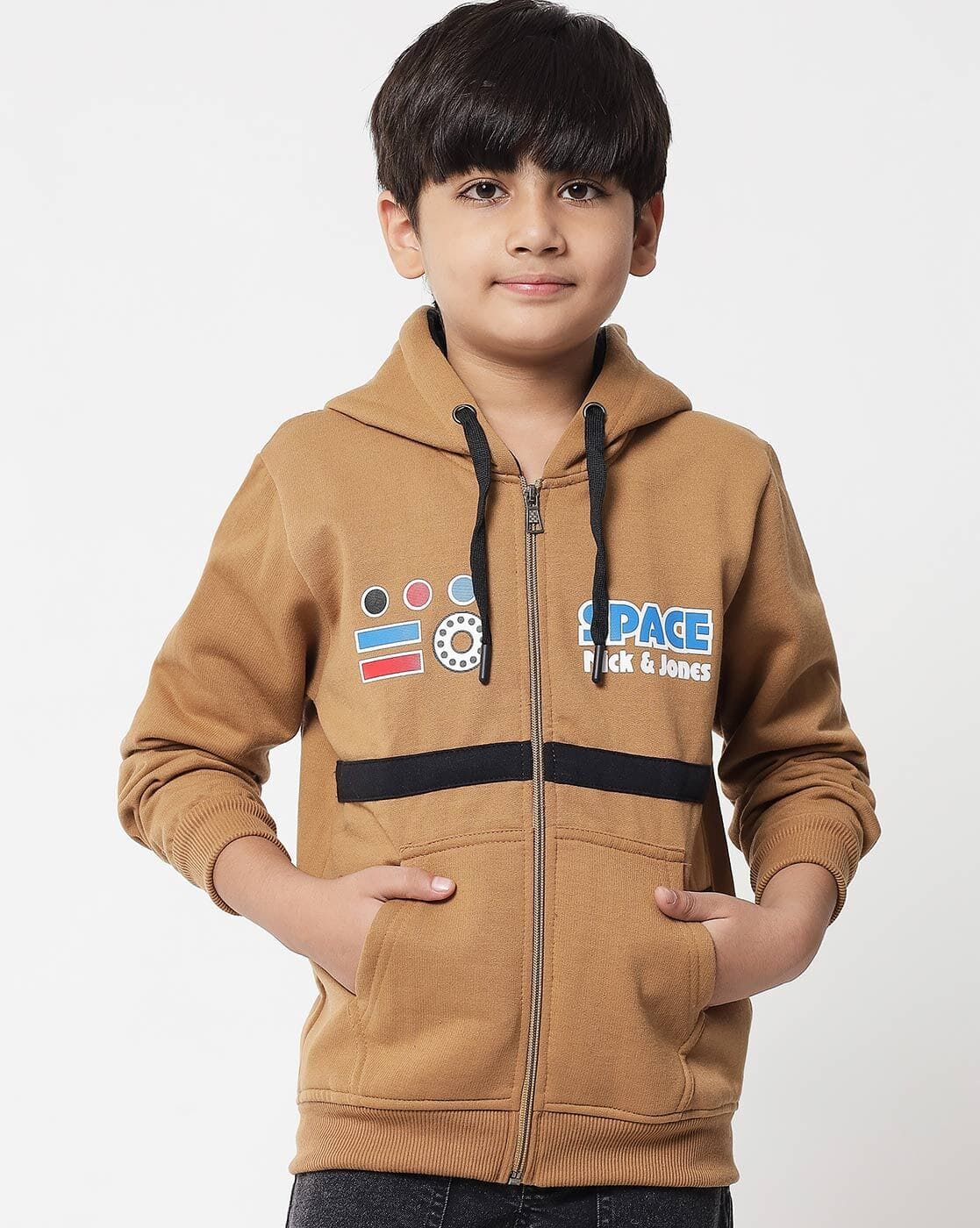Buy NICK & JONES Zip-Front Hoodie with Split-K Online | Ajio.com