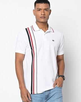 Vertical striped clearance polo t shirt