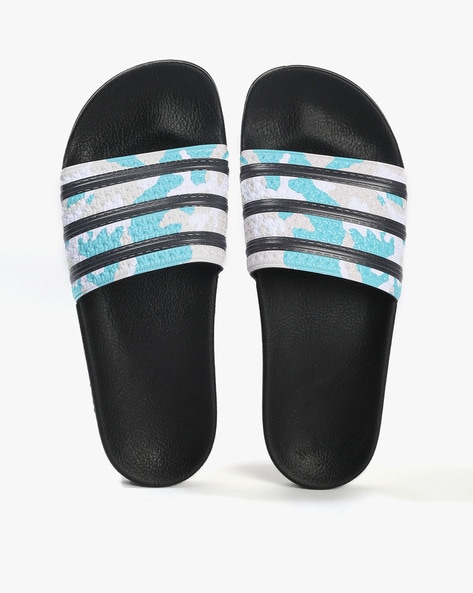 Adidas discount striped slides