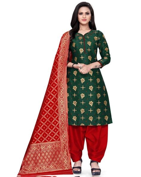 Cotton Silk Blend Unstitched 3 Piece Dress Material Price in India