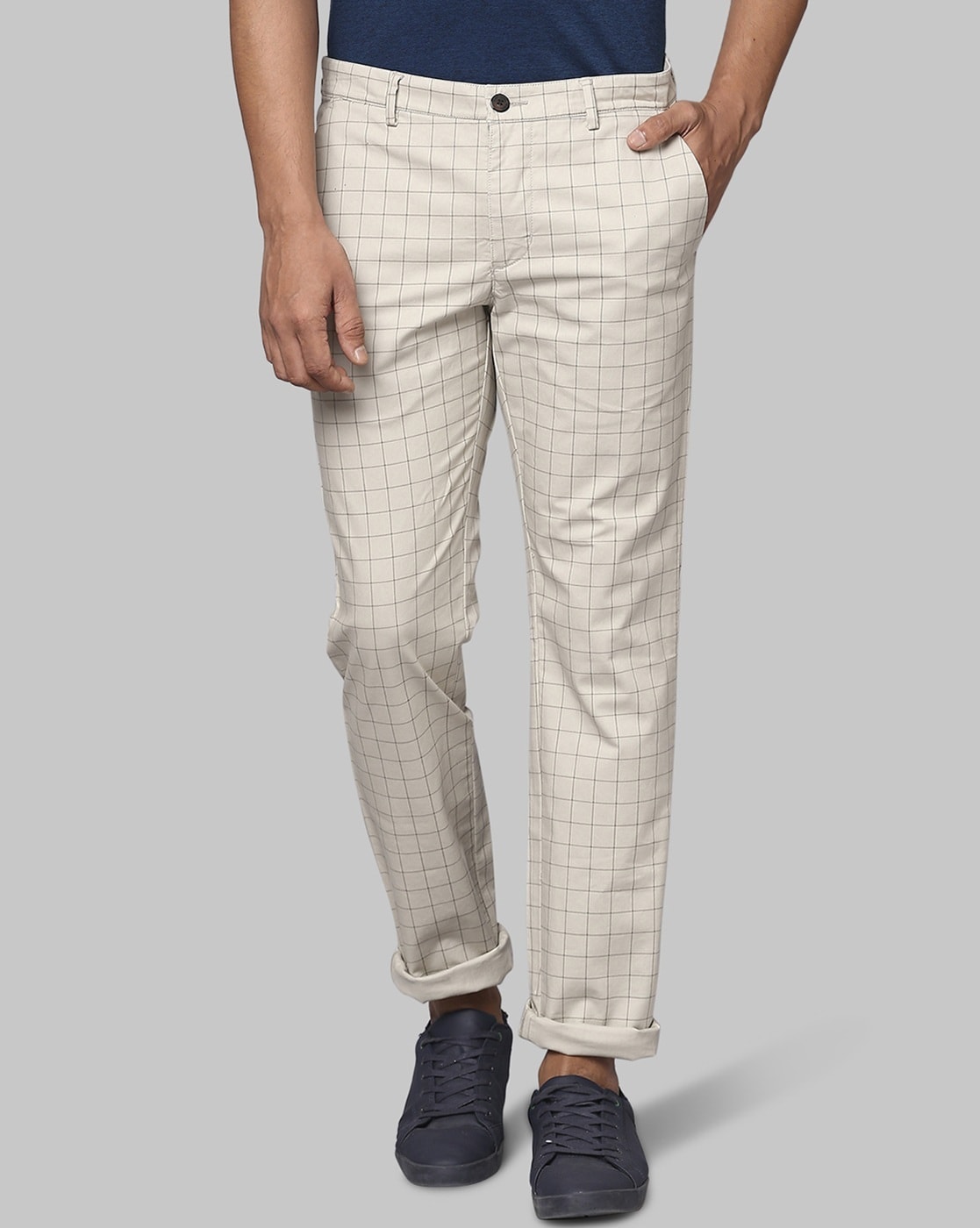 Buy Park Avenue Blue Regular Fit Trousers for Men Online @ Tata CLiQ