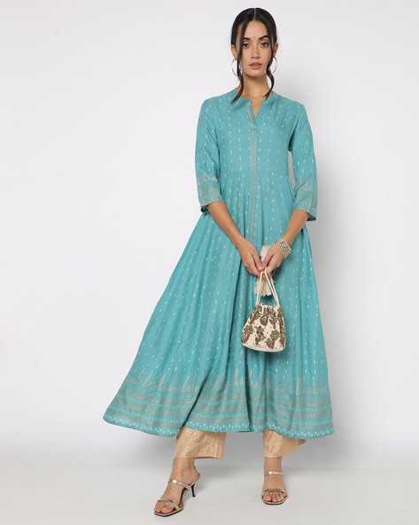 Buy online Green Colored A-line Kurta from Kurta Kurtis for Women by Avaasa  Mix 'n' Match for ₹899 at 31% off | 2024 Limeroad.com
