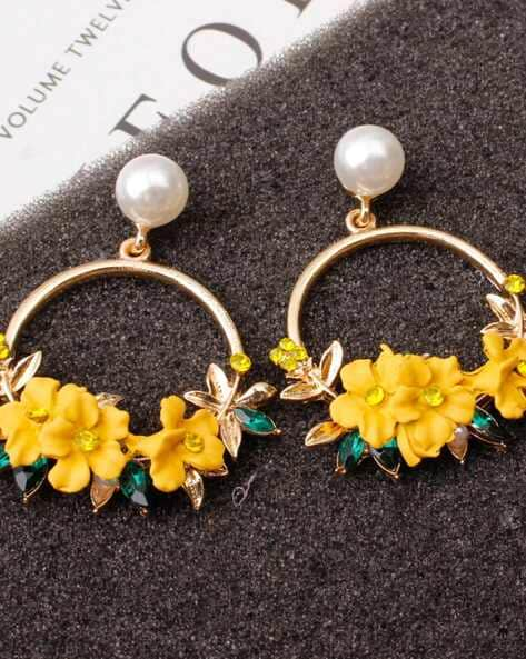 Cute yellow store earrings