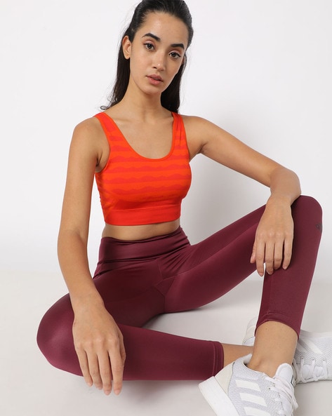 Adidas orange sports sales bra