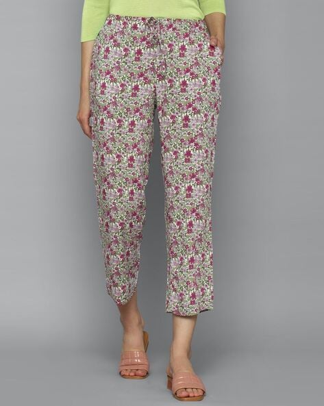 Buy Allen Solly Light Purple Cotton Regular Fit Trousers for Women Online   Tata CLiQ