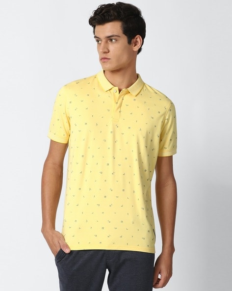 Buy Louis Philippe Men Printed Polo Collar T Shirt - Tshirts for