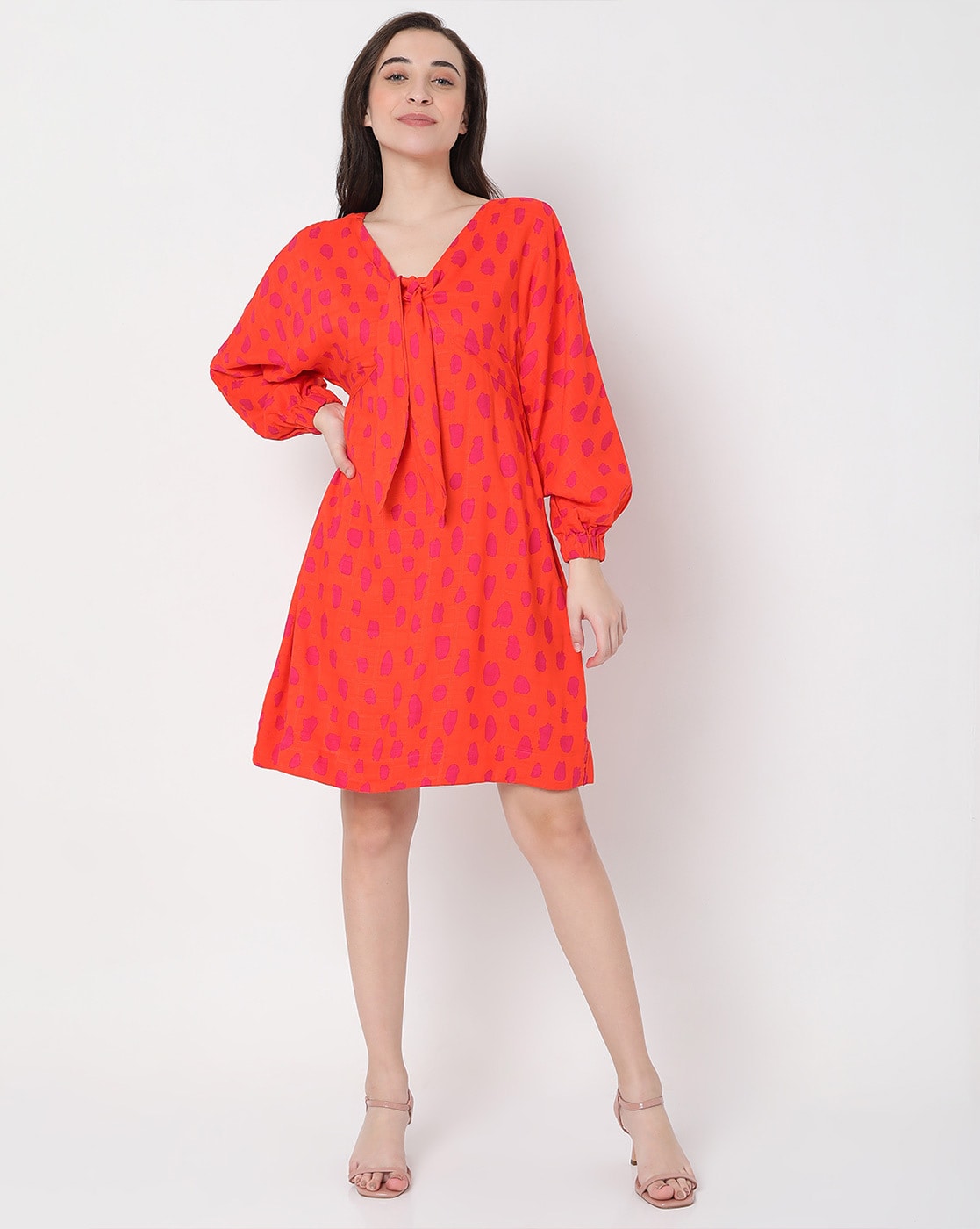 Vero moda red polka dot outlet dress