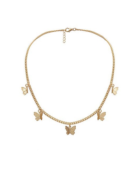 Mini Butterfly Necklace in White Pearl - KAMARIA