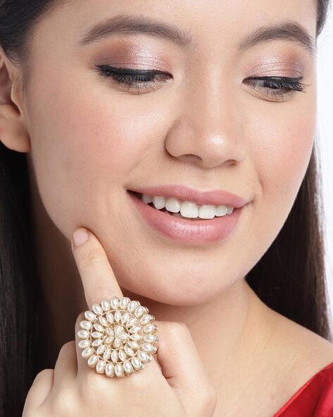 Buy Gold Toned Rings for Women by ZAVERI PEARLS Online Ajio