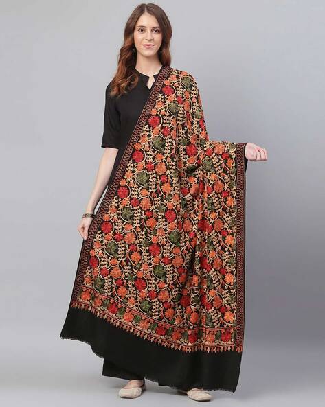 Floral Shawl with Tassels Price in India