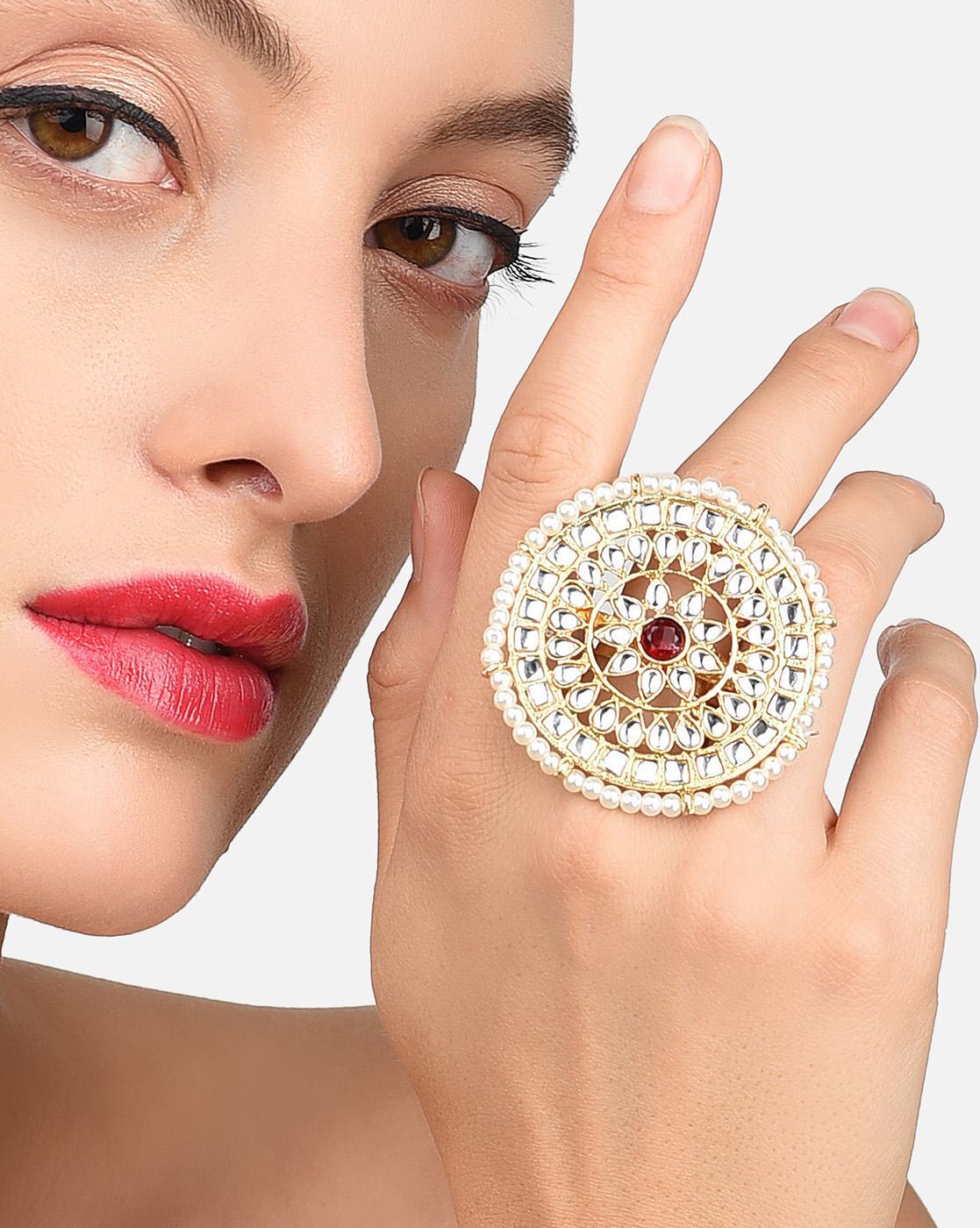 Buy Zaveri Pearls Pack of 2 Adjustable Finger Rings - ZPFK10370 Online at  Best Prices in India - JioMart.