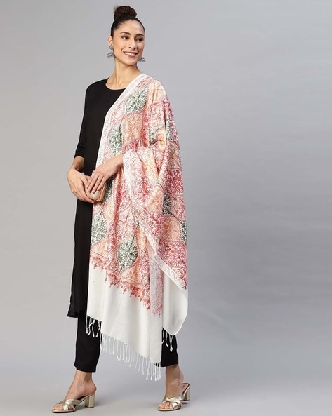Abstract Shawl with Tassels Price in India