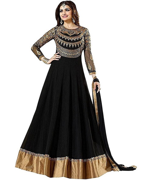 Embellished Full Sleeves Churidar With Dupatta Price in India