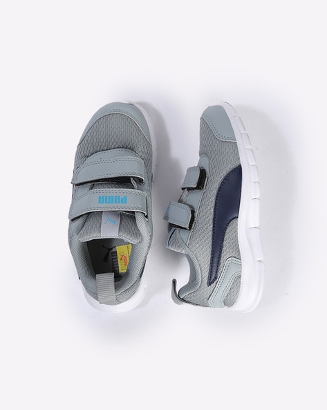 Buy SKECHERS Silver Grey Comfy Flex - Moving On Mesh Velcro Girls Sneakers  | Shoppers Stop