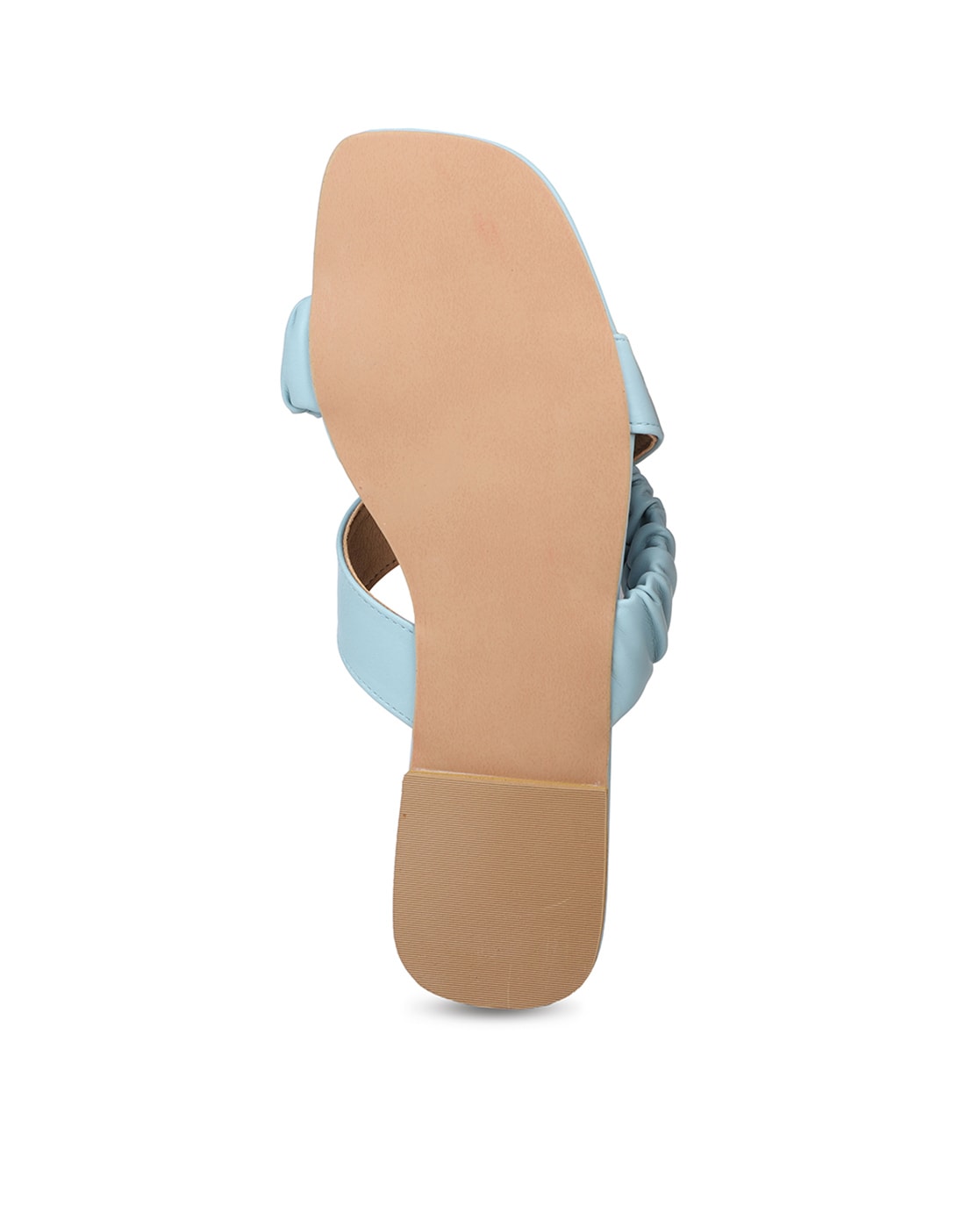 Woman's strap sandal in light blue leather heel 5