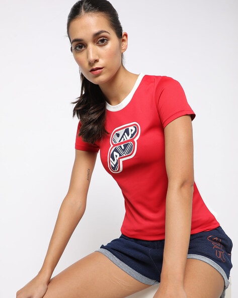 Buy Red White Tshirts for Women by FILA Online Ajio