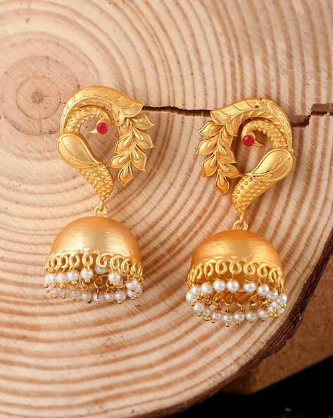Buy Real Gold Look Impon Jhumka Gold Earrings Designs