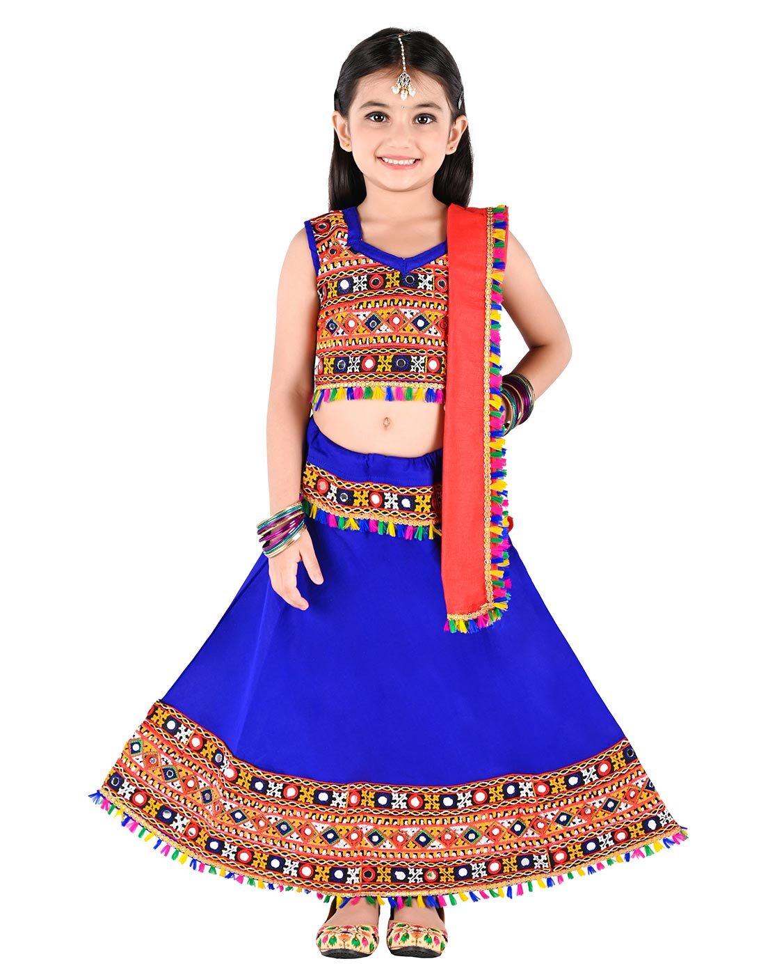 Buy ADVITH Girl's New South Indian Pattu Pavadai Lehenga Choli Dress Kids  at Amazon.in