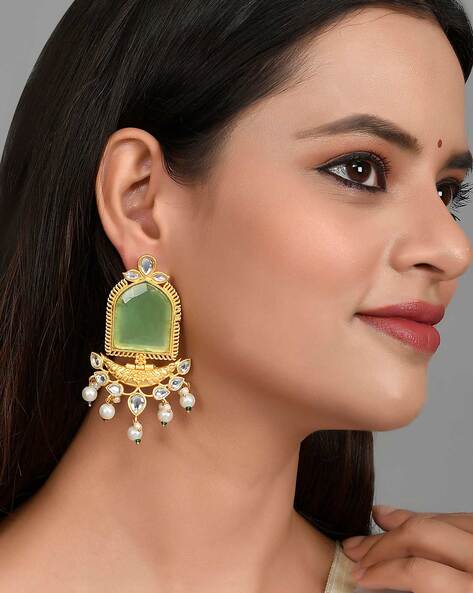 Green deals ethnic earrings