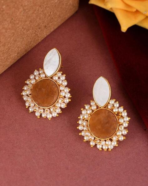Stylish gold plated Gold colour dangel earring