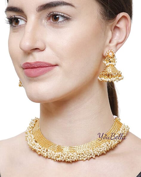 Gold Plated Traditional Necklace Set With Earring & Mang Tika For Girls &  Women, गोल्ड प्लेटेड नेकलेस सेट, सोना चढ़ाया हार का सेट - Clickday.in,  Delhi | ID: 24651795273