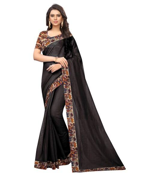 Buy Black Sarees for Women by Saadhvi Online | Ajio.com