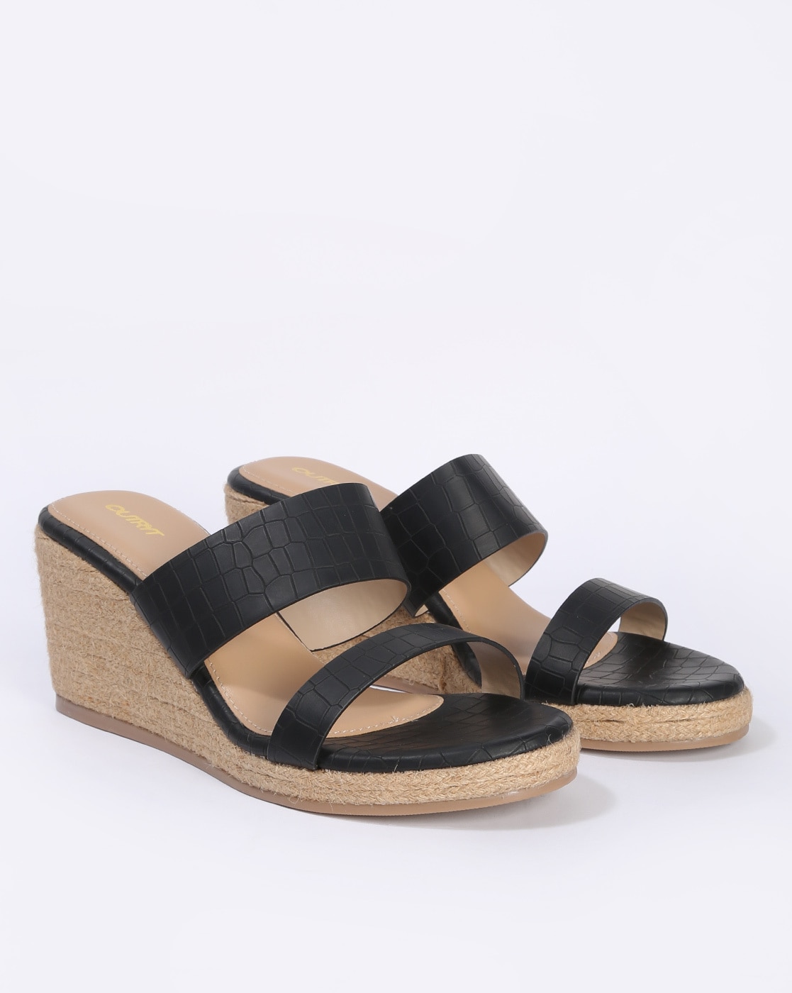 Womens black wedge online sandals