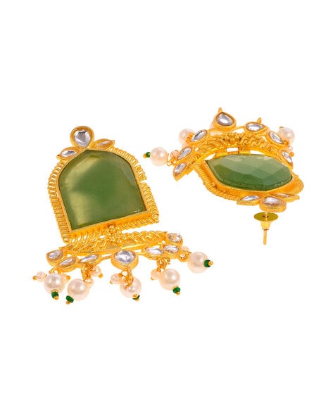 Traditional Stones with Moti Earrings for Wedding amp Engagement Party  freeshipping  Vijay  Sons