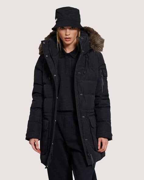 Superdry Womens Premium Down Boyfriend Coat Superdry Premium Down