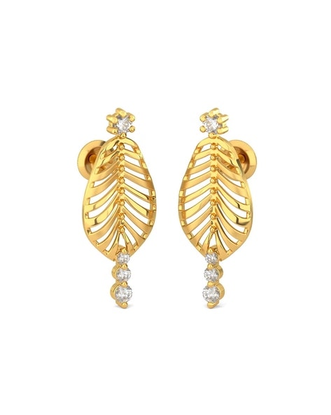 Buy Gold Swan Heart Stud Earrings - Joyalukkas