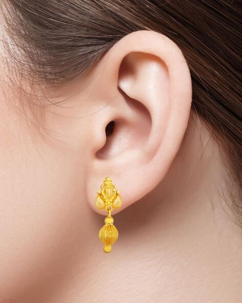 Gold Kundan Chandbalis for Women by Niscka-Gold Earrings Design