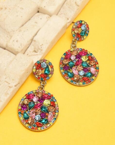 Buy Jhalar Earrings Crystals Handmade Indian Bollywood Jewelry Boho Bead  Long Chain Earrings Rajkot Jhumki Bridal Shower Gift for Her Bridesmaid  Online in India… | Bollywood jewelry, Long chain earrings, Crystal earrings